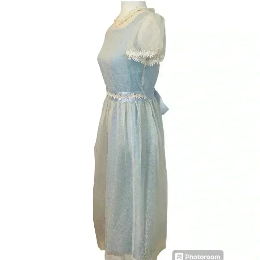 Vintage Handmade Girls Size L/XL Cottagecore White Dress